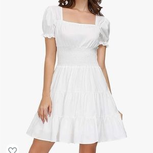 Kancy Kole Ruffled White Summer Mini Dress